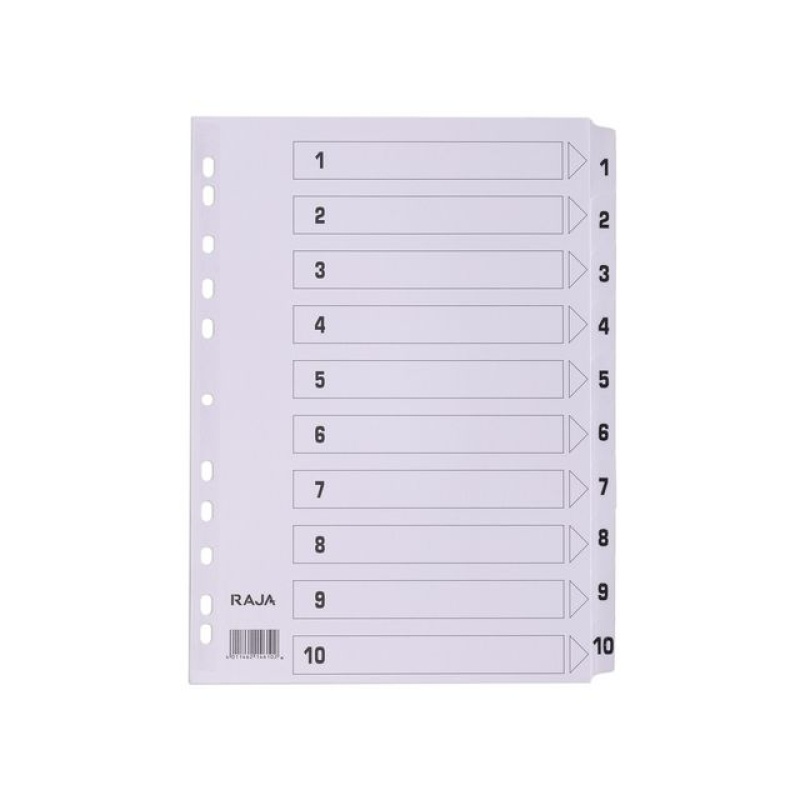 Tabblad SPLS A4 11R karton 1-10 wit/se10