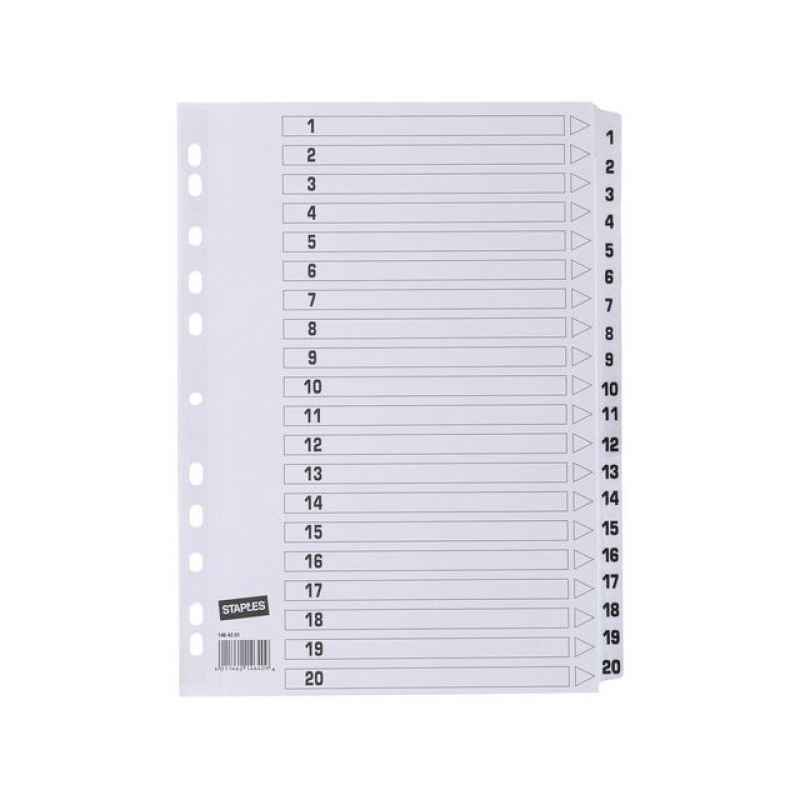 Tabblad SPLS A4 11R karton1-20wit/set 20