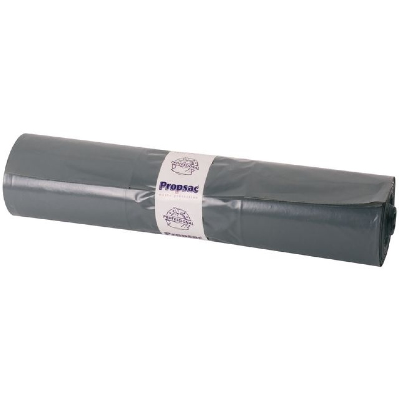 Afvalzak 80x120cm ldpe 60mu grijs/rol 25