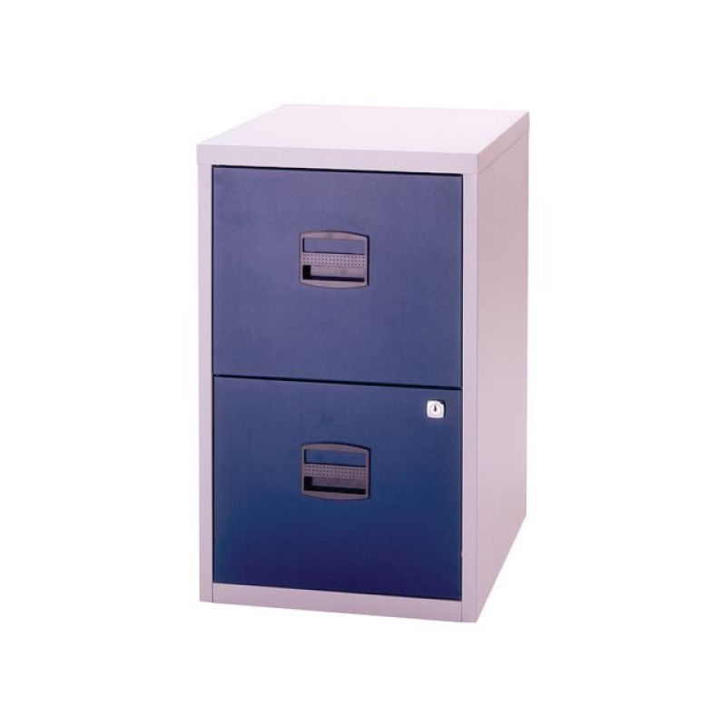 Hangmappenkast A4 2 laden grijs blauw