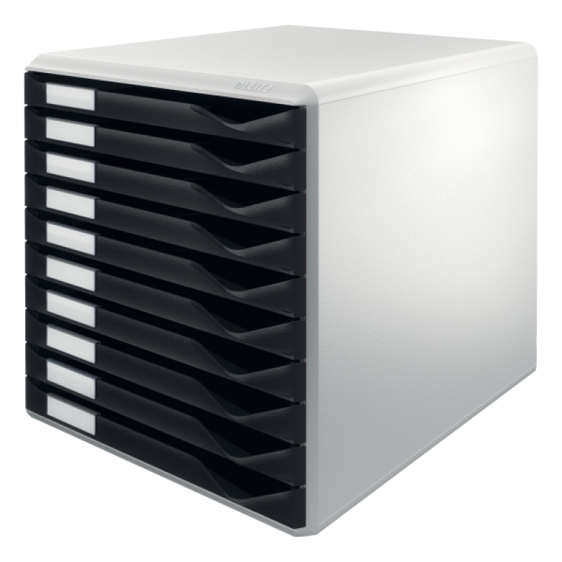 Ladenblok Leitz 10 laden zwart/grijs