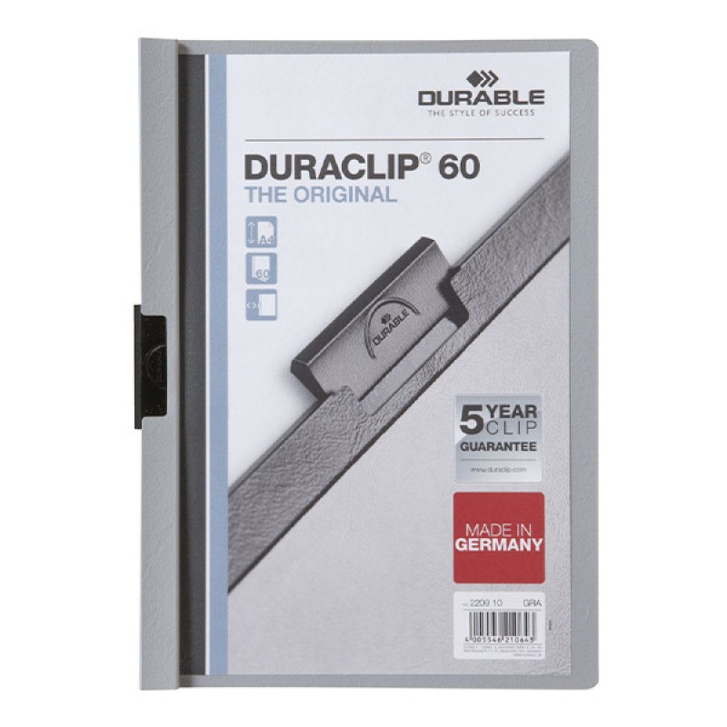 Klemmap Duraclip A4 6mm grijs/ds 25