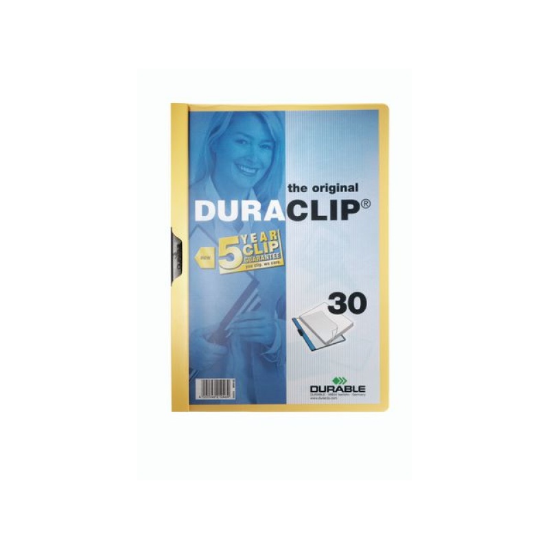 Klemmap Duraclip A4 3mm geel/doos 25