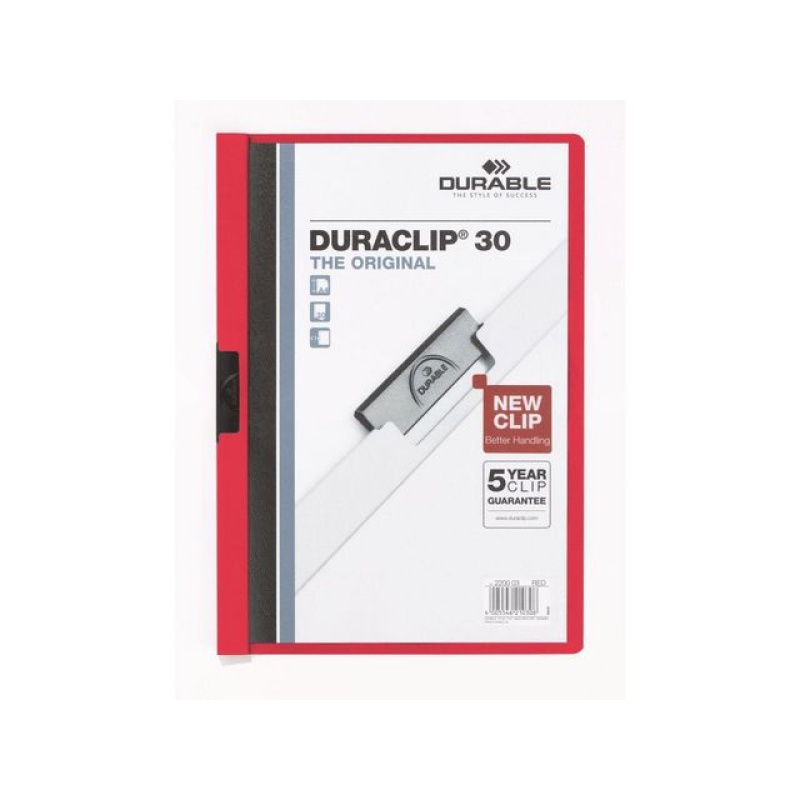 Klemmap Duraclip A4 3mm rood/doos 25