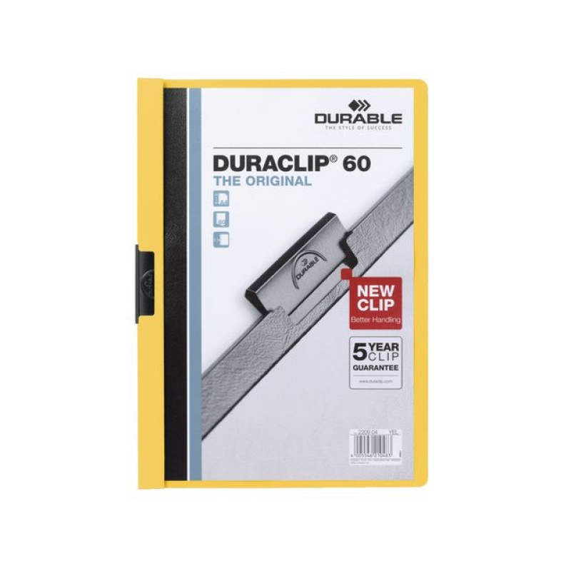 Klemmap Duraclip A4 6mm geel/ds 25