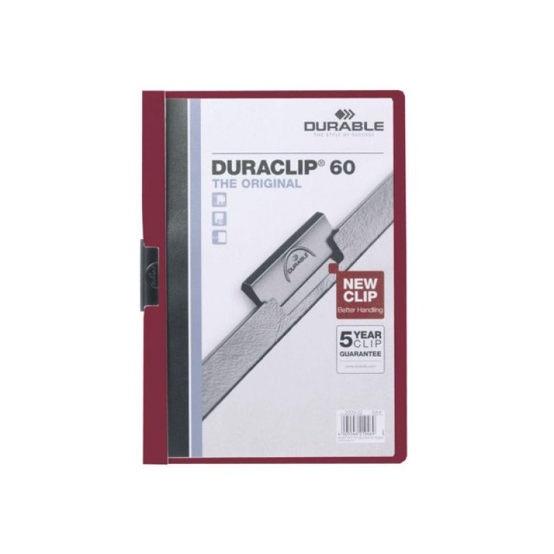 Klemmap Duraclip A4 6mm rood/ds 25