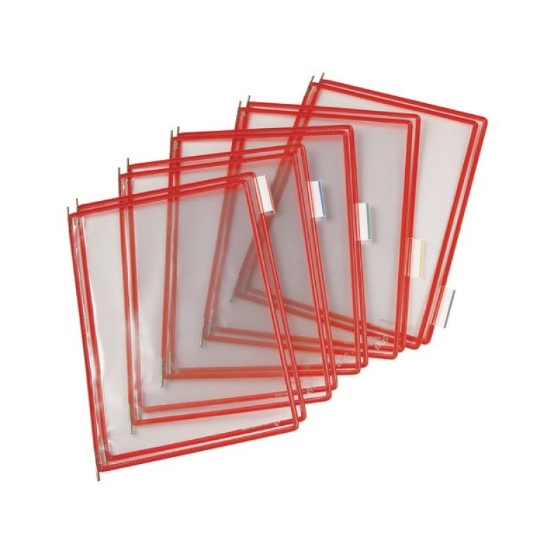 Zichtpaneel Djois A4 PVC rood/doos 10