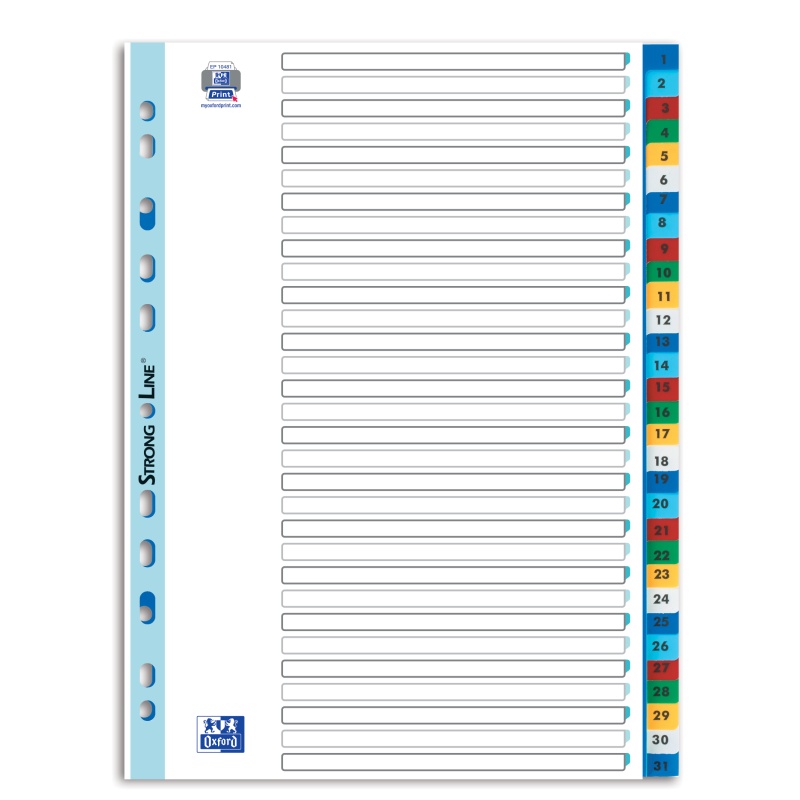 Tabblad Oxford A4 11R PP 1-31 kl/st 31