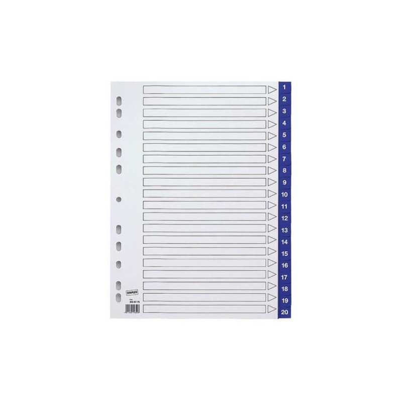 Tabblad SPLS A4 11R PP 1-20 blauw/set20