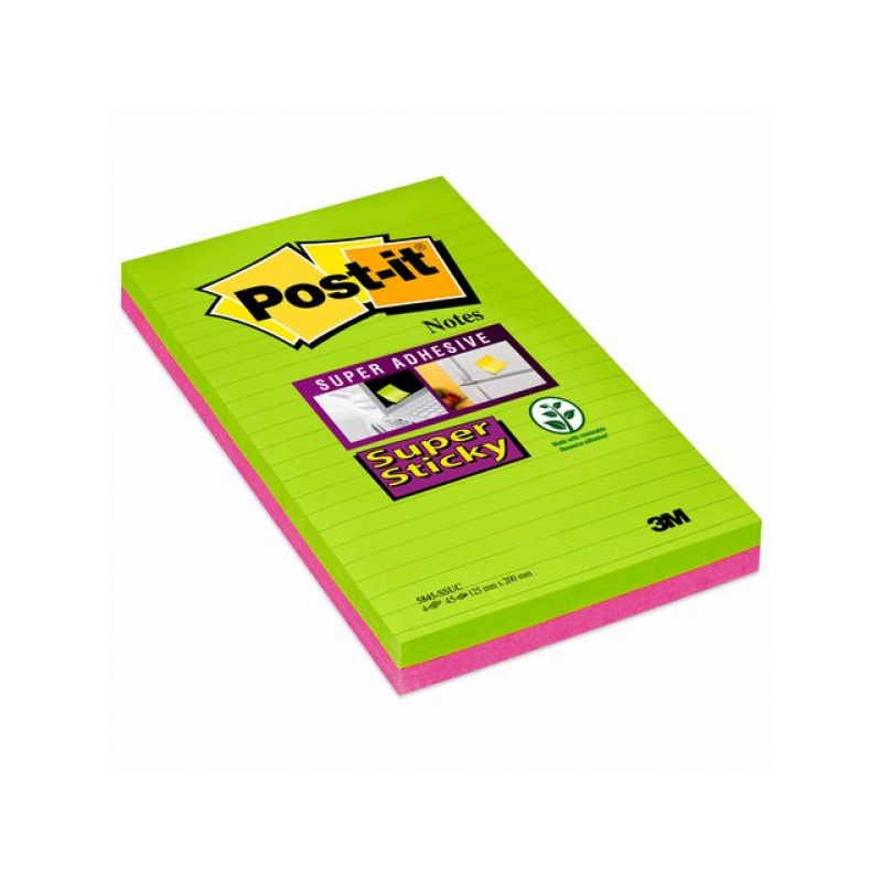 Notitieblok Super Sticky 125x200/pk4x45v