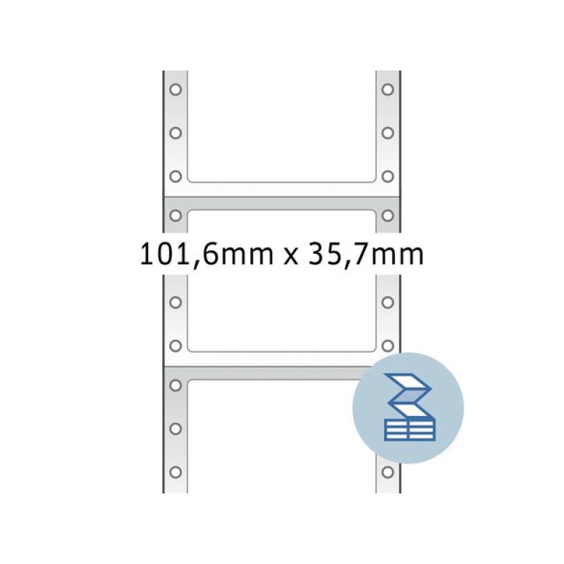 Etiket pinf 101,6x35,7 1-b wit/pk 4000