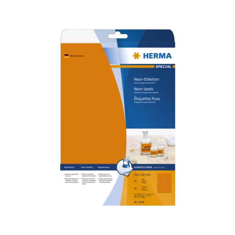Etiket Herma ILC 297x210 oranje neon/p20