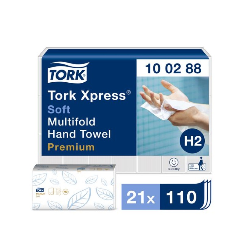 Handdoek Tork H2 2L multigev wit/21x110