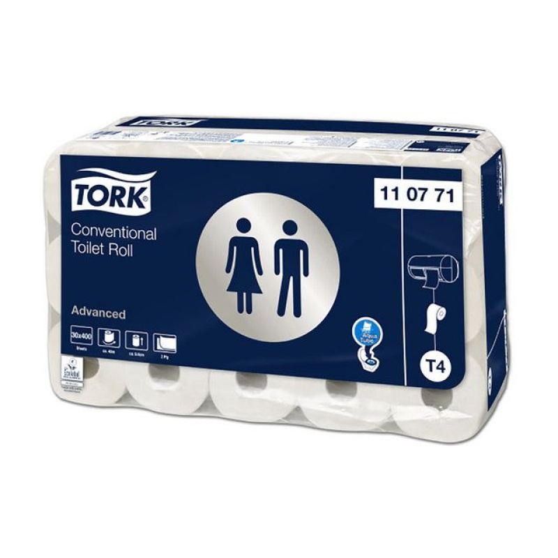Toiletpapier Tork T4 Adv 2L wt/pk30x400v