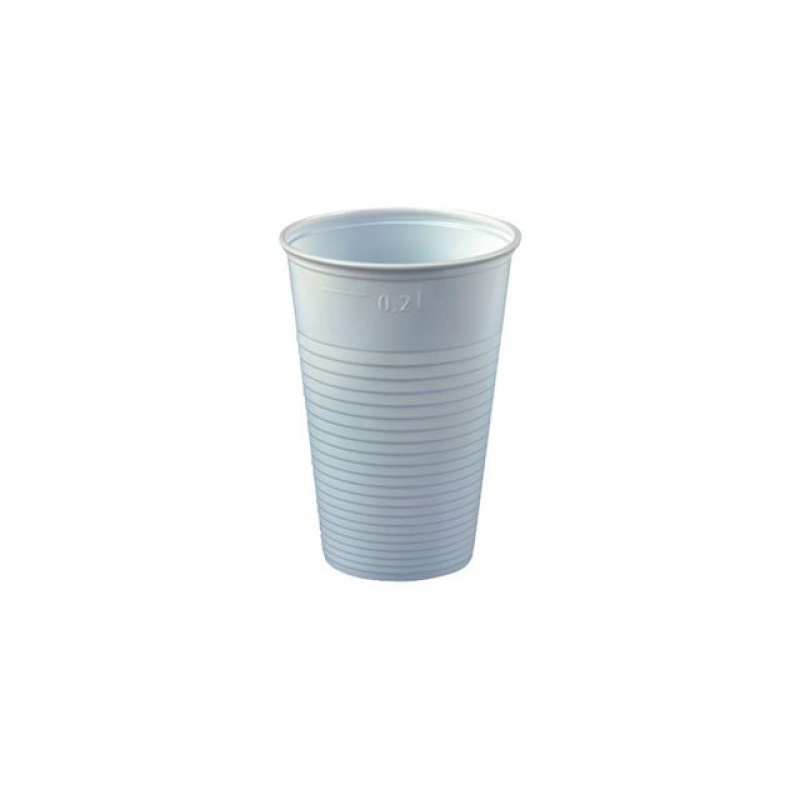 Drinkbeker kunststof 200cc wit/pak100