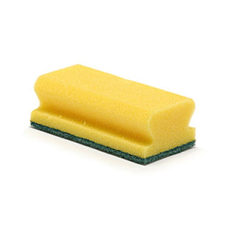 Schuurspons zwaar grip geel/groen/pak 10