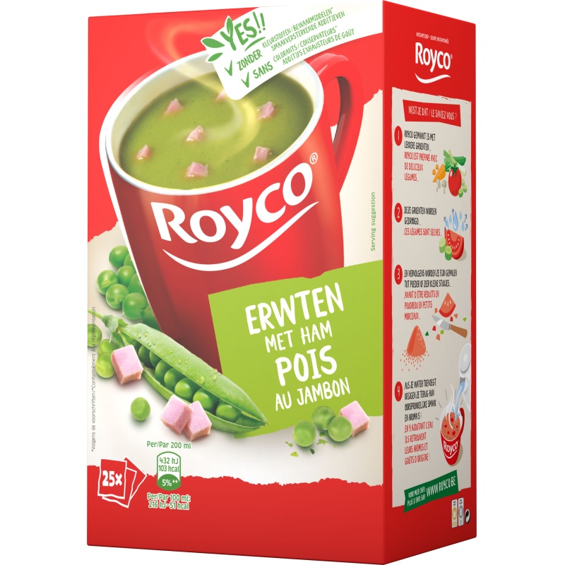 Minute soup Royco Erwt Ham 200ml/25