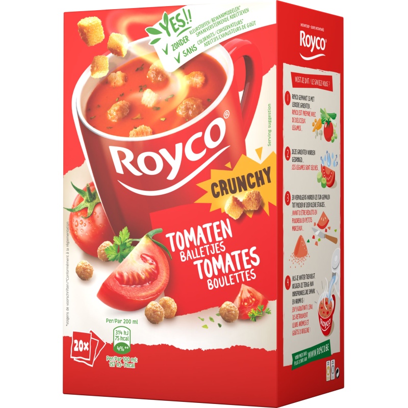 Minute soup Royco Tomaat+bal 200ml/20