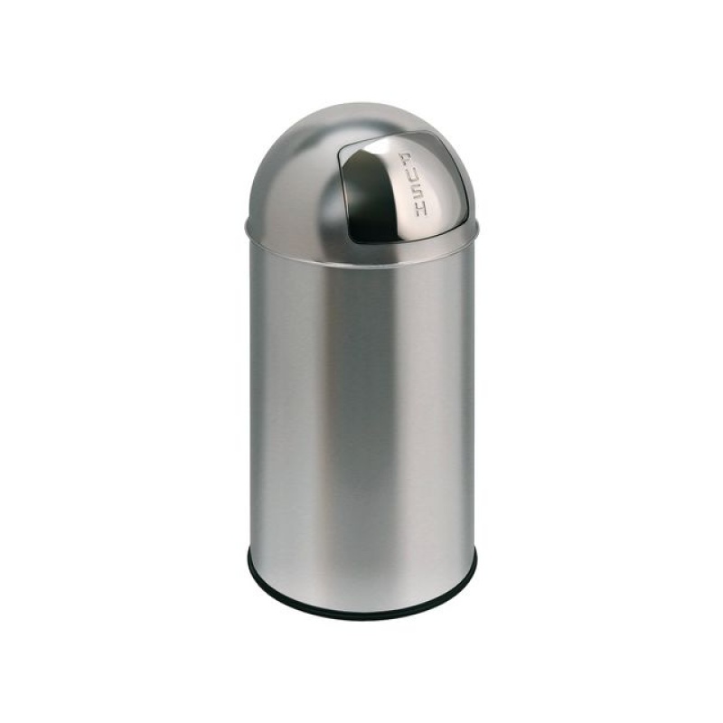 Afvalbak Pushcan 40L h74cm mat/chroom
