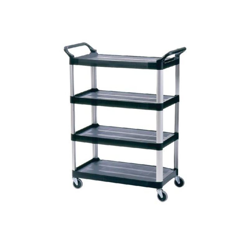 Werkwagen Rubbermaid 4 planken zwart