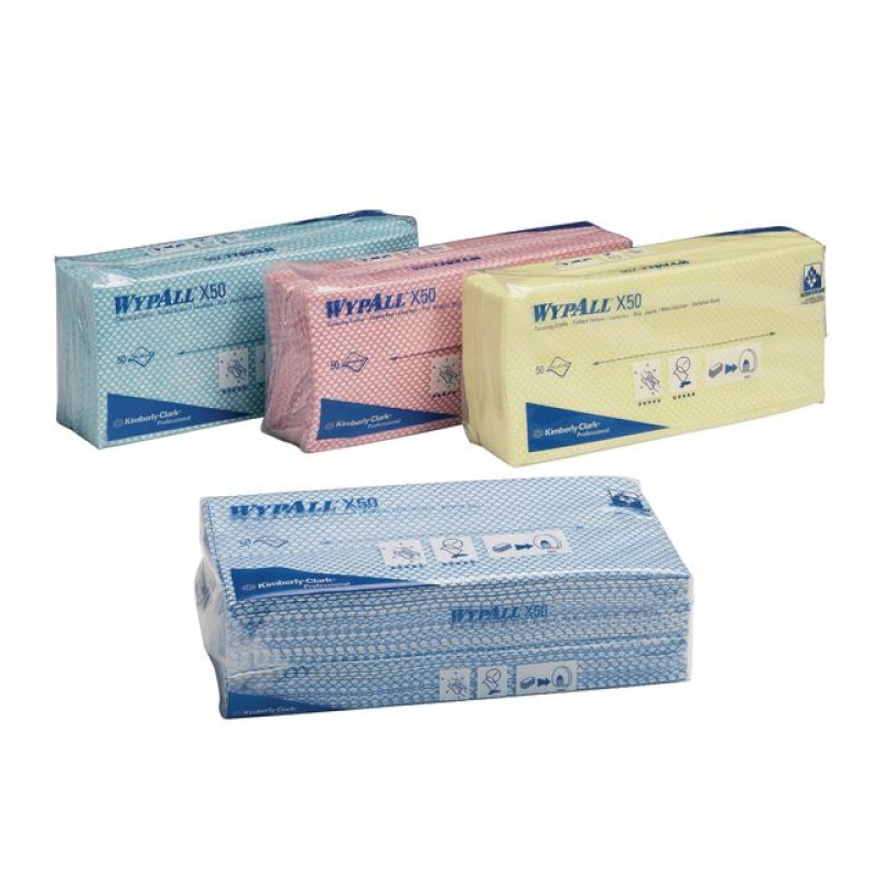 Werkdoek Wypall rood/pk 50