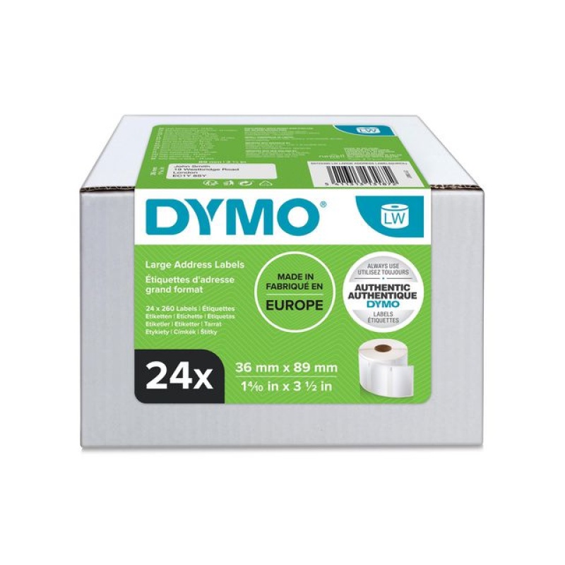Etiket Dymo LW 89x36 euro wit/ds12x2rol