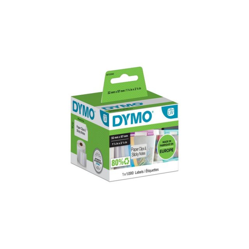 Etiket Dymo LW 57x32 niet perm wt/rl1000