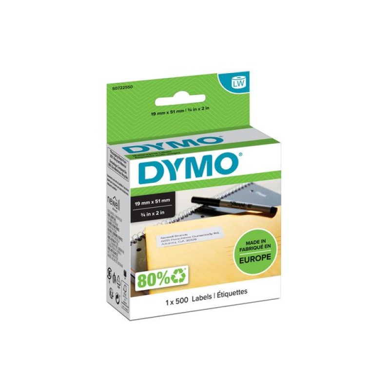 Etiket Dymo LW 51x19 niet perm wt/rl500