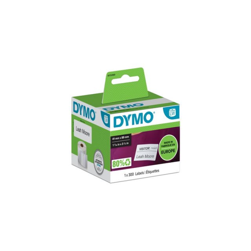 Etiket Dymo LW 89x41 naambadge wit/rl300