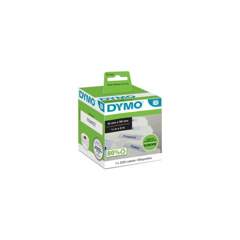 Etiket Dymo LW 50x12 hangmap wit/rol 220