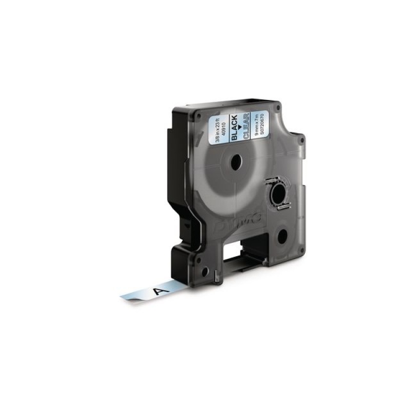 Tape Dymo 40910 9mm zwart/transparant