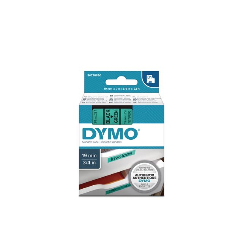 Tape Dymo 45809 19mm zwart/groen