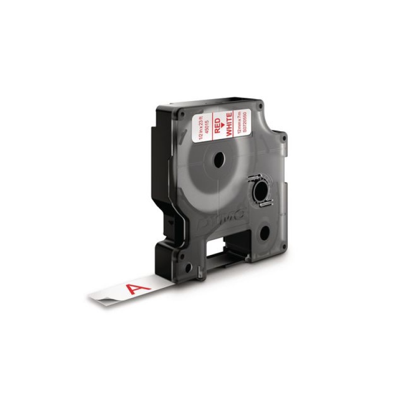 Tape Dymo 45015 12mm rood/wit
