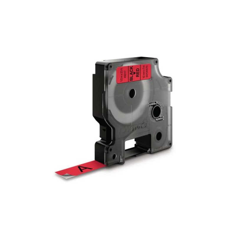 Tape Dymo 45017 12mm zwart/rood