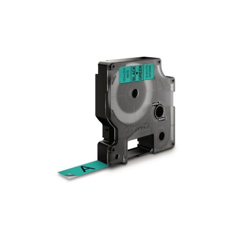 Tape Dymo D1 45019 12mm zwart/groen