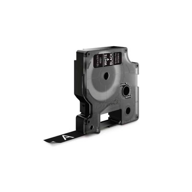 Tape Dymo 45021 12mm wit/zwart