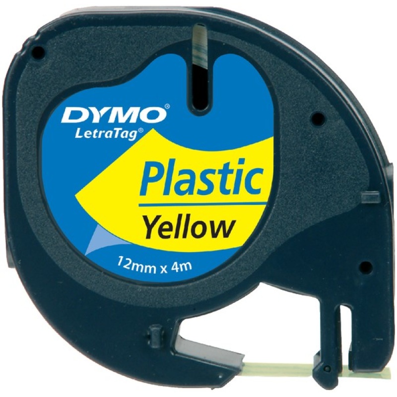 Tape Dymo LetraTag 91202 12mm zwart/gl