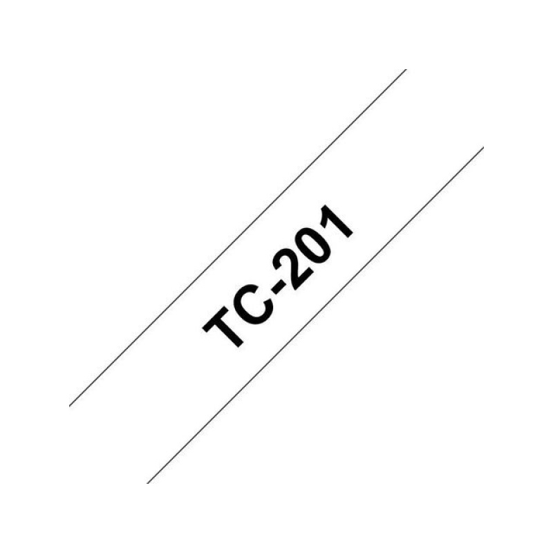 Tape P-Touch TC-201 12mm zwart op wit