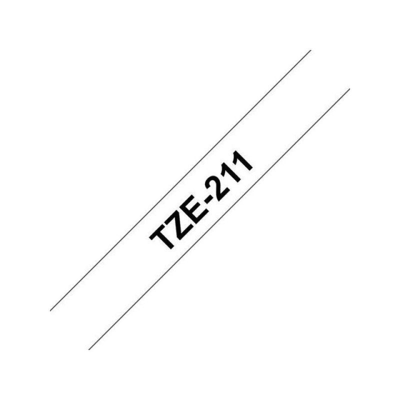 Tape P-Touch TZ-211 6mm zwart op wit