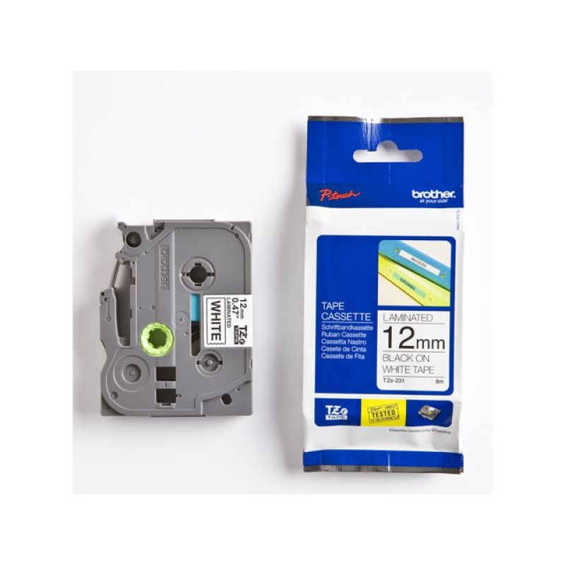 Tape P-Touch TZe-231 12mm zwart op wit