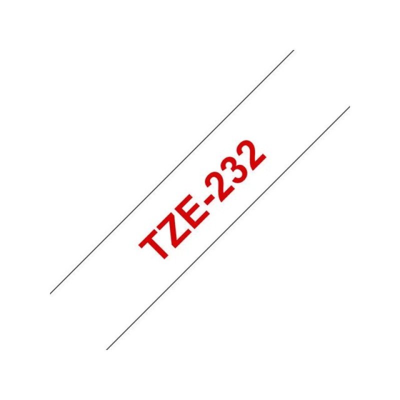 Tape P-Touch TZ-232 12mm rood op wit