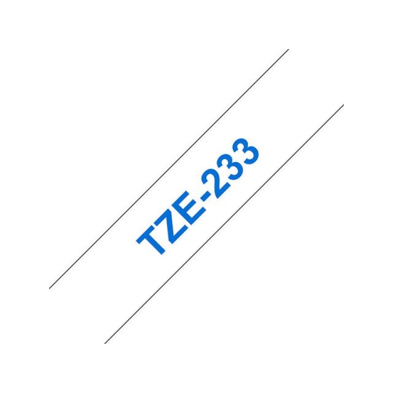 Tape P-Touch TZ-233 12mm blauw op wit