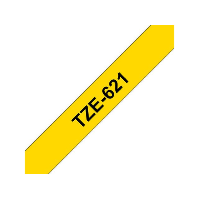 Tape P-Touch TZ-621 9mm zwart op geel