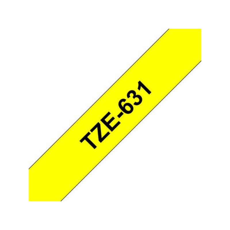 Tape P-Touch TZ-631 12mm zwart op geel