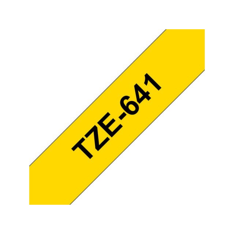 Tape P-Touch TZ-641 18mm zwart op geel
