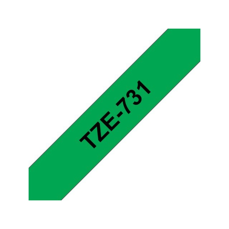 Tape P-Touch TZ-731 12mm zwart op groen