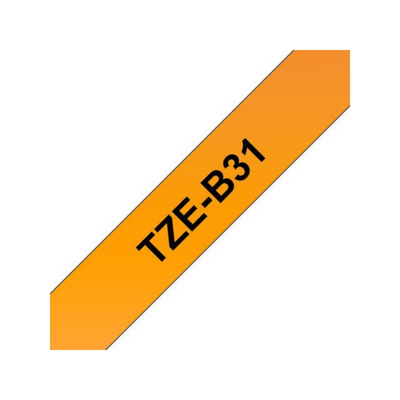 Tape P-Touch TZ-B31 12mm zwart op oranje