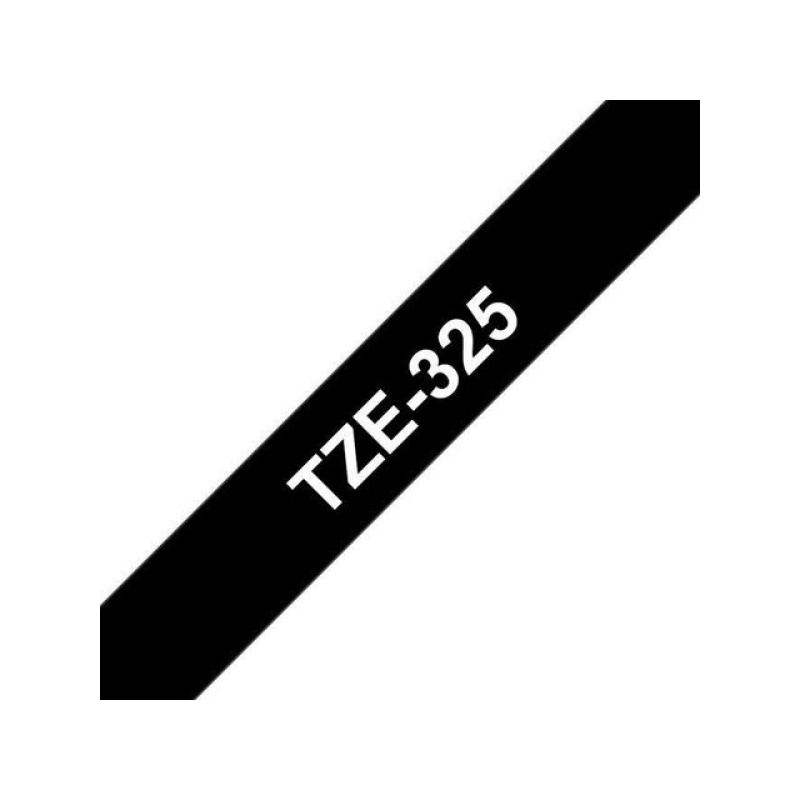 Tape P-Touch TZ-325 9mm wit op zwart