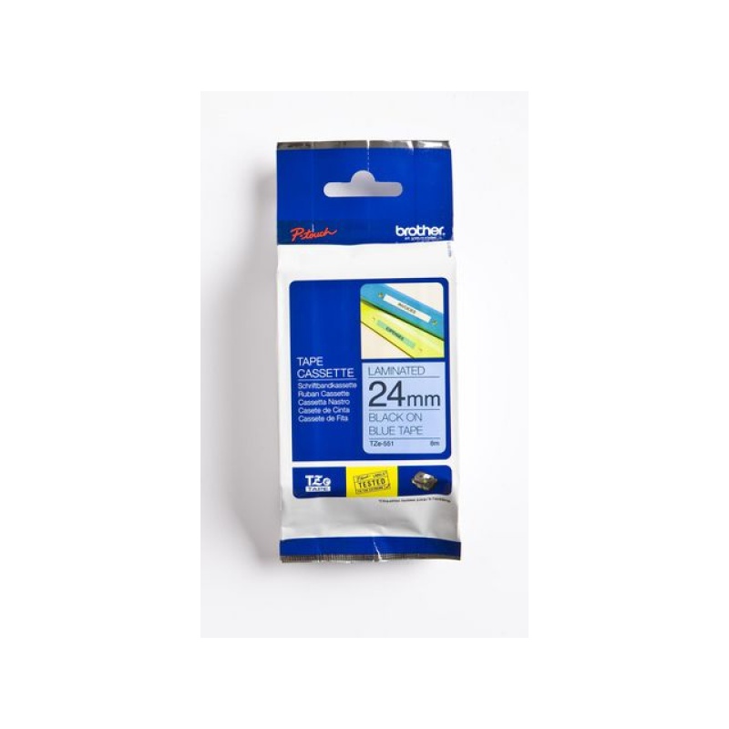 Tape P-Touch TZ-551 24mm zwart op blauw