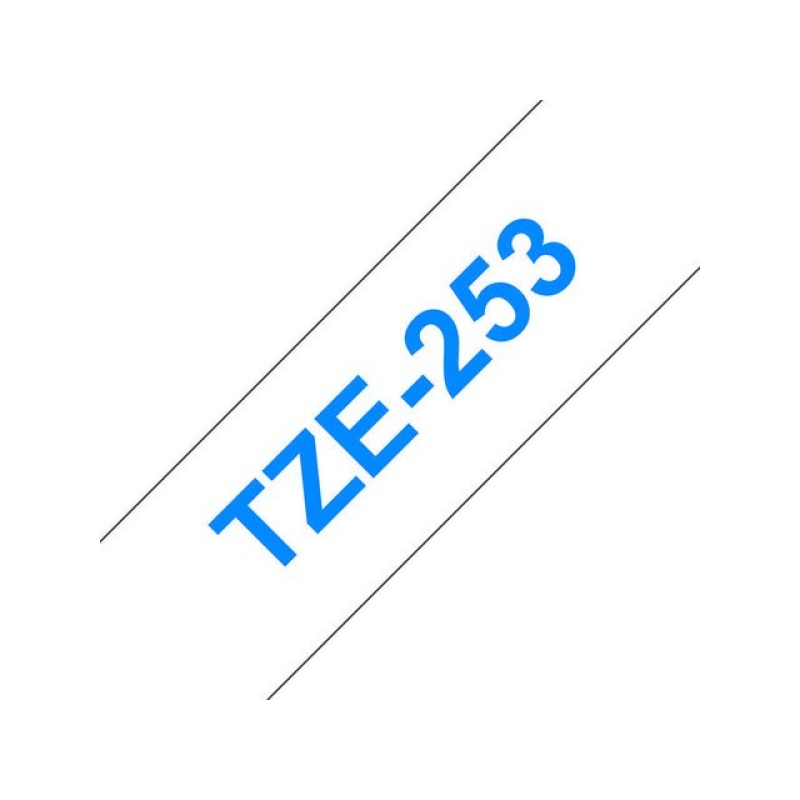 Tape P-Touch TZ-253 24mm blauw op wit